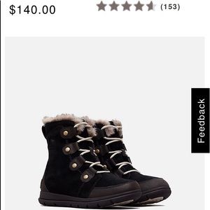 Sorel Joan Black Suede Bootie